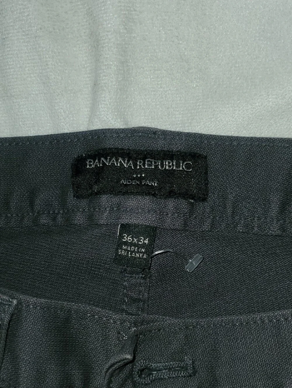 MENS NEW CONDITION BANANA REPUBLIC GREY DENIM AIDEN PANTS. SIZE 36×34